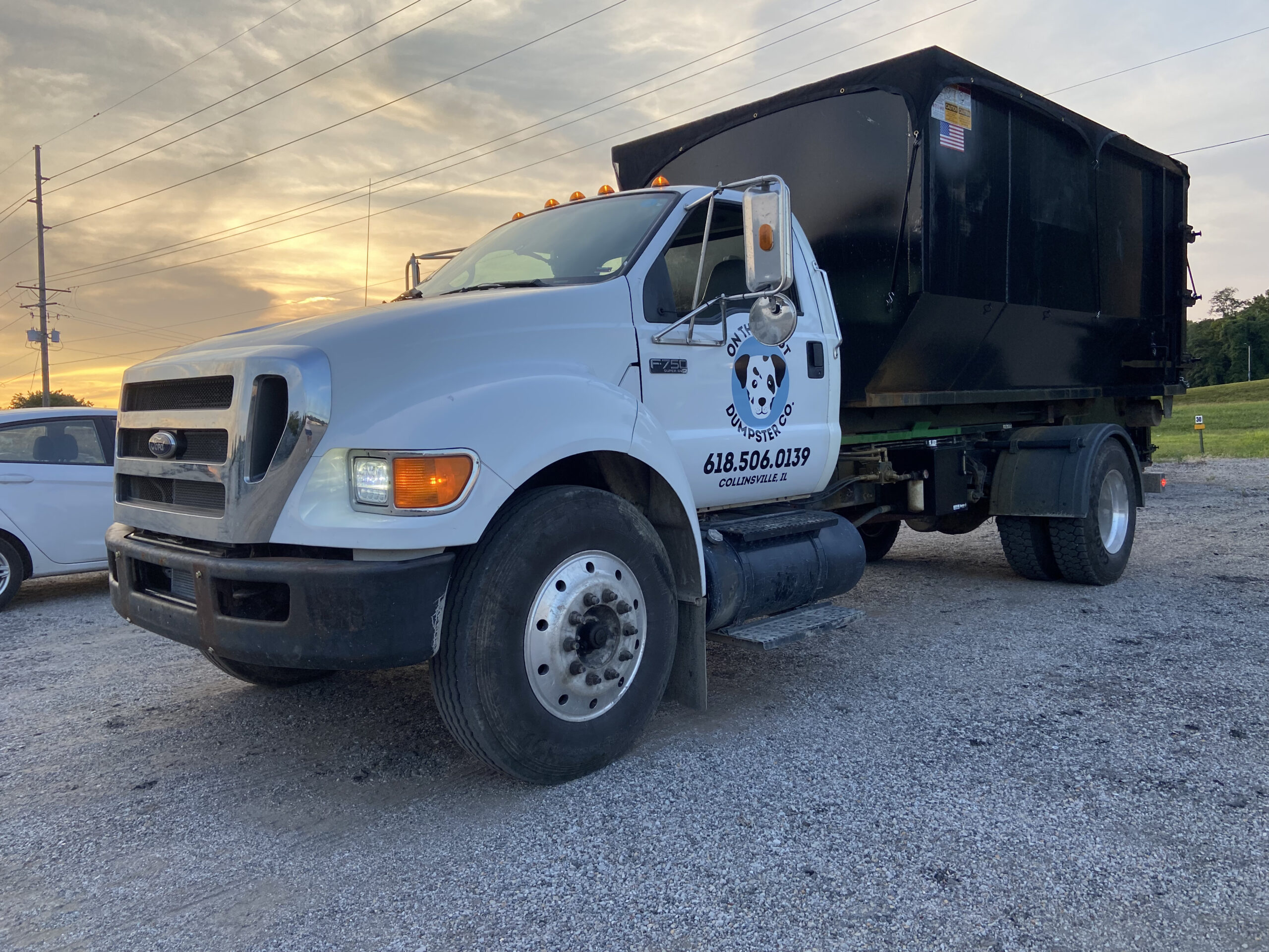 Parked Dumpster truck